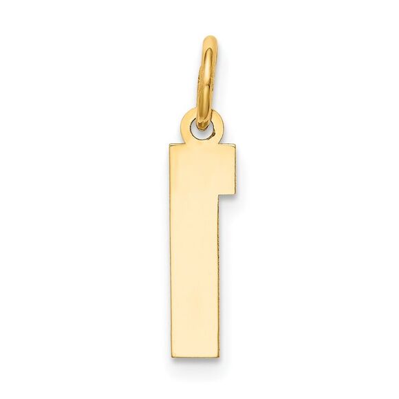 14k Yellow Gold, Jersey Collection, Small Number 1 Pendant - Picture 4 of 6